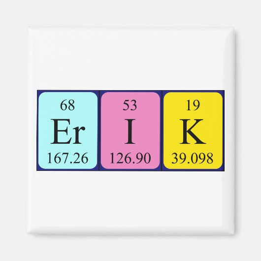 Erik周期表名マグネット マグネット (正面)