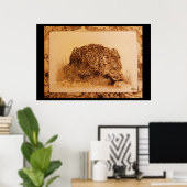 Erik BrushによるLeopardの飲用 ポスター (ホームオフィス)