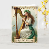 Erin Go Bragh ハープ音楽カード カード (黄色い花)
