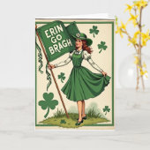 Erin Go Bragh ビンテージ アイリッシュ カード (黄色い花)