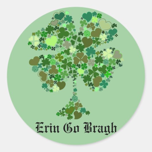 Erin Go Bragh 四つ葉のクローバー ステッカー (正面)