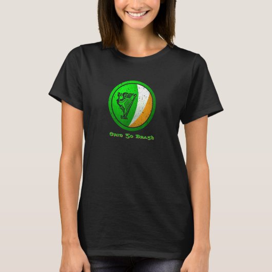 'erin Go Bragh'  Irish Flag With Irish Harp Tシャツ (正面)