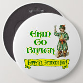 Erin Go Braugh Happy St. Patrick's Day Saying 缶バッジ (正面&裏面)
