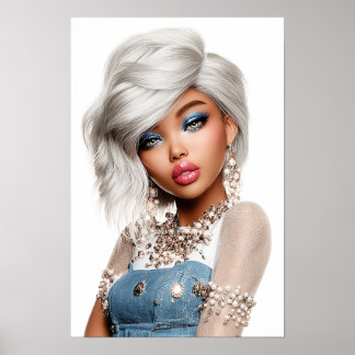 Eris Monei Editorial Beauty Portrait Poster ポスター