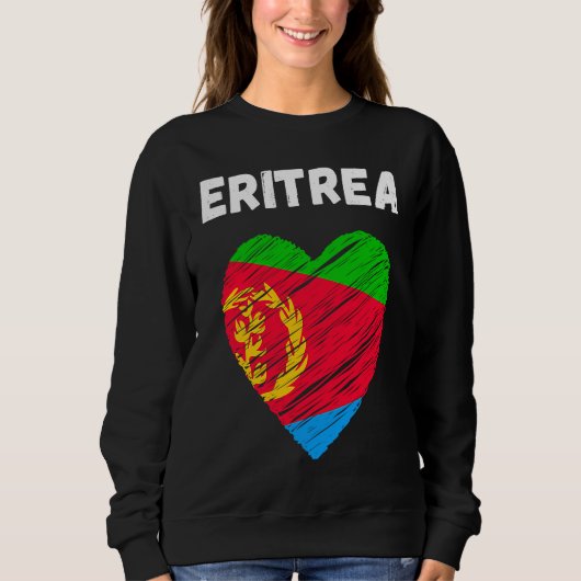 Eritrea Flag Holiday Eritrea Heart Eritrean Flag スウェットシャツ (正面)