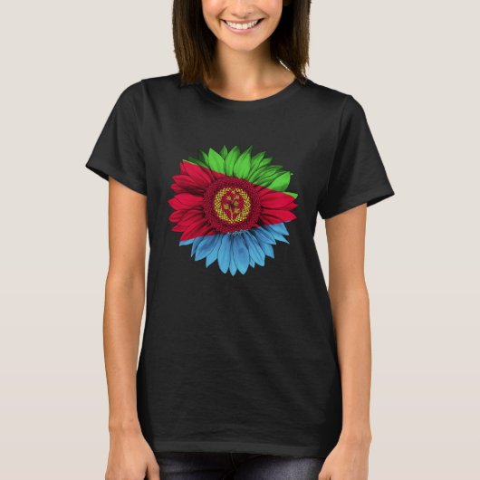 Eritrea Flag Sunflower Eritrean Roots Proud Patrio Tシャツ (正面)