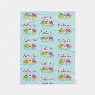 Erizos enamorados フリースブランケット