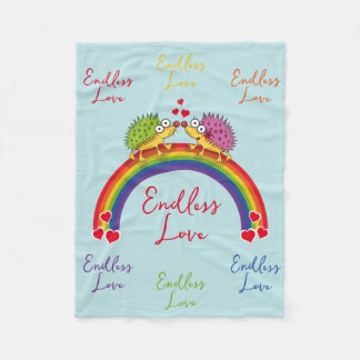 Erizos enamorados フリースブランケット