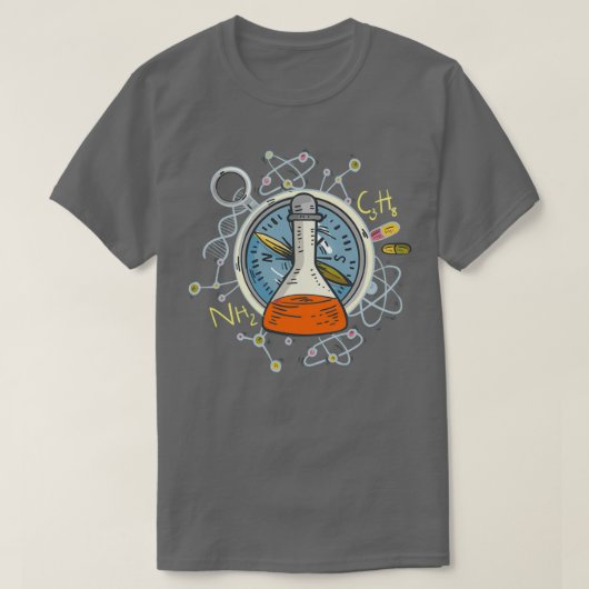 Erlenmeyer Flask試験管化学科学 Tシャツ (デザイン正面)