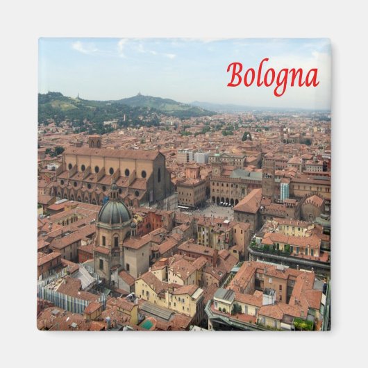 ERM002 BOLOGNA，航空写真，イタリア，冷蔵庫 マグネット (正面)