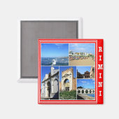 ERM024 RIMINI,イタリア,モザイク,冷蔵庫 マグネット (正面/裏面)