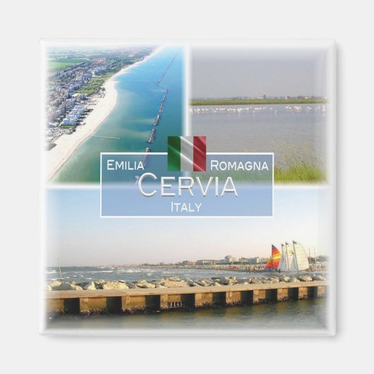ERM028 CERVIA, Sea View,イタリア,冷蔵庫 マグネット (正面)
