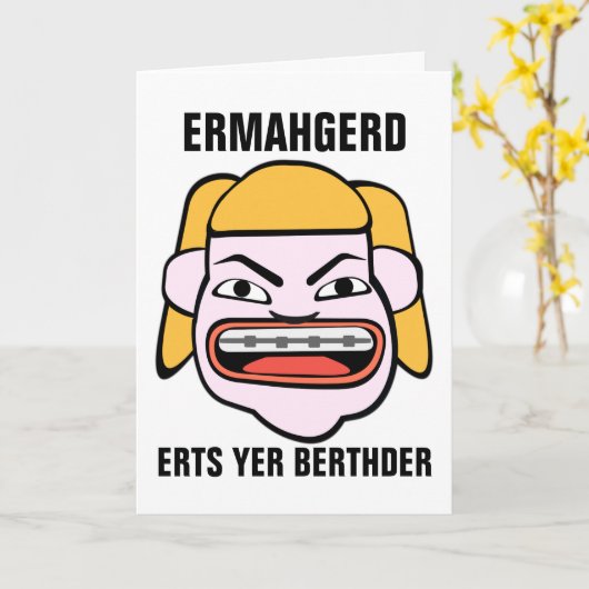 Ermahgerd Herper Berthder カード (黄色い花)