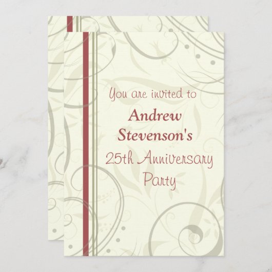 Ermployee記念日のパーティの招待状 招待状 (正面/裏面)