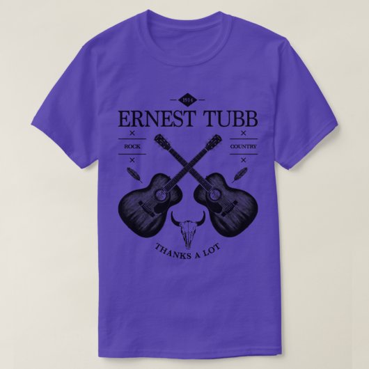 Ernest Tubbアコースティックギターヴィンテージロゴ Tシャツ (デザイン正面)