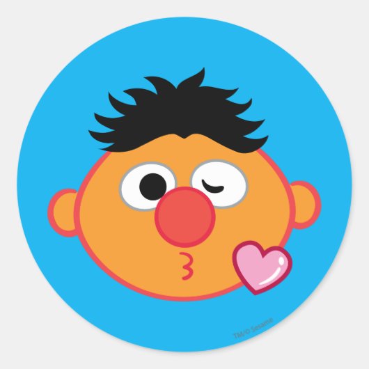 Ernieはキスの投げに直面します ラウンドシール (正面)