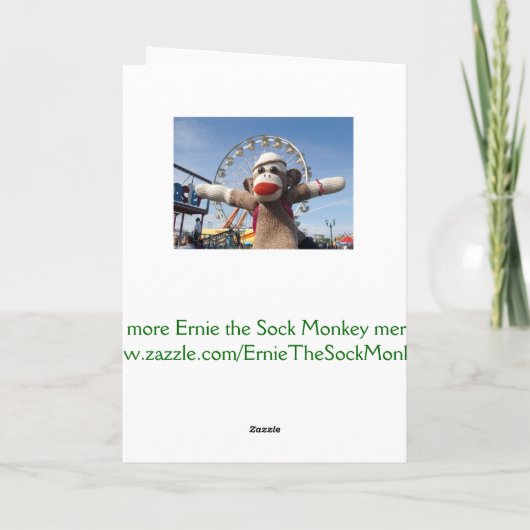 Ernieソックス猿のイースター花束カード シーズンカード (裏面)