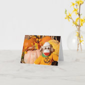 Ernieソックス猿のカボチャメッセージカード カード (黄色い花)