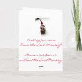 Ernieソックス猿のサンタのクリスマスカード シーズンカード (裏面)