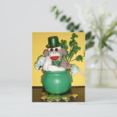 Ernieソックス猿のセントパトリックの日の郵便はがき ポストカード (スタンド正面)