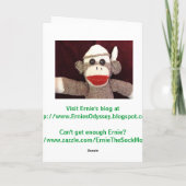 Ernieソックス猿のセントパトリックの日カード カード (裏面)