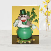Ernieソックス猿のセントパトリックの日カード カード (黄色い花)