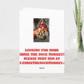 Ernieソックス猿のハロウィンのカボチャカード カード (裏面)