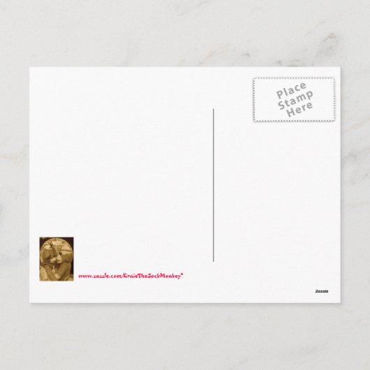 Ernieソックス猿のバレンタインデーの郵便はがき シーズンポストカード (裏面)