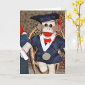 Ernieソックス猿の卒業カード カード (黄色い花)