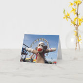 Ernieソックス猿の観覧車のメッセージカード カード (黄色い花)