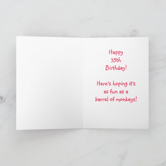 Ernie the Sock Monkey 35誕生日カード カード (内部)