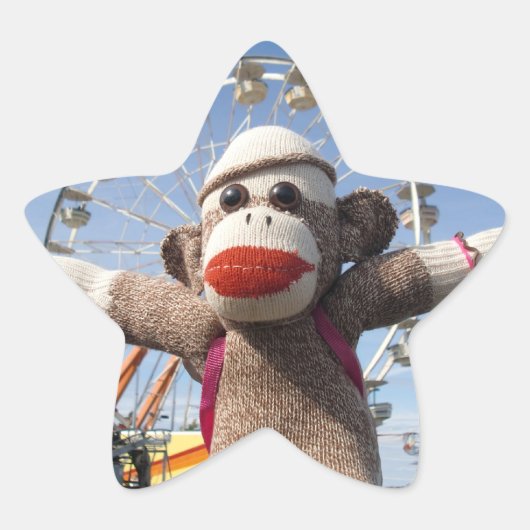 Ernie the Sock Monkey Starステッカー 星シール (正面)