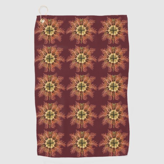 Ernst Haeckel Nautical Tunicate Red Sea Life Art ゴルフタオル (正面)