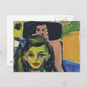 Ernst KirchnerによるCarved Chairの前のFranzi ポストカード (正面/裏面)