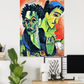 Ernst Kirchner – ダブル・セルフ・ポートレート ポスター (ホームオフィス)