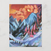 Ernst Kirchner – 月明かりの中の冬の風景 ポストカード (正面)