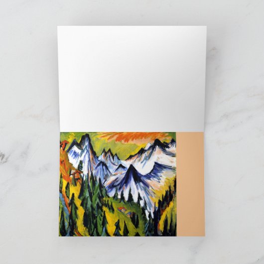 Ernst Kirchner – 有名な絵画Bergigipfel カード (内部)