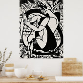 Ernst Ludwig Kirchnerによるバスタブの女性 ポスター (キッチン)