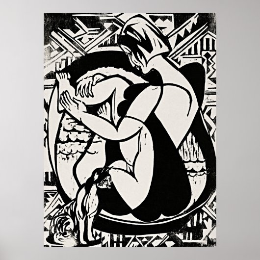 Ernst Ludwig Kirchnerによるバスタブの女性 ポスター (正面)