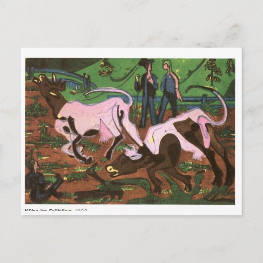 Ernst Ludwig Kirchnerによる春のキャットルズ ポストカード (正面)