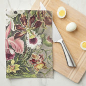 ErnstHaeckel Vintage Botanical Orchid Illustration キッチンタオル (四つ折り)