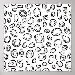 Eroded Copper Object Decoupage Template Line Art ポスター