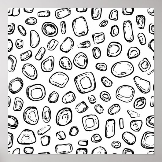 Eroded Copper Object Decoupage Template Line Art ポスター (正面)