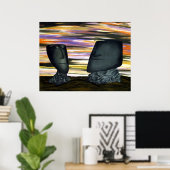 Eroded dream heads, print ポスター (ホームオフィス)