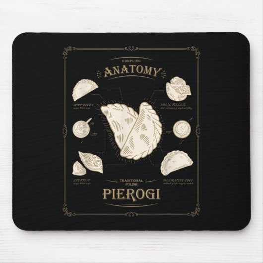 Erogi Dumpling Anatomy Unique Lish Recipe Tee, Per マウスパッド (正面)