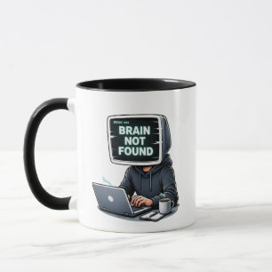 Error 404 Brain Not Found 面白いデザイン - プログラム マグカップ