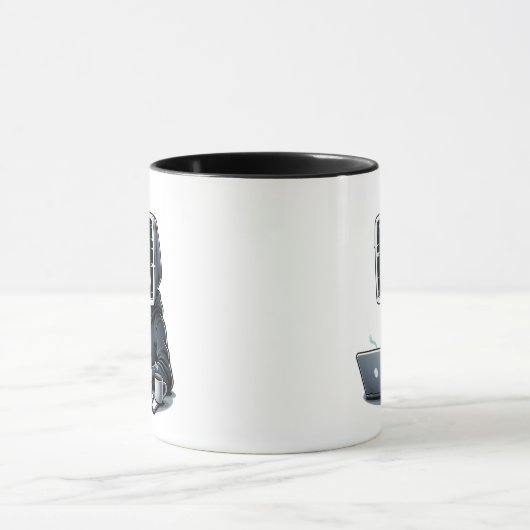 Error 404 Brain Not Found Funny Design – Programme マグカップ (中央)