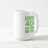 Error 404 Deep Thoughts Not Found Tシャツ – ジョークTシャツ コーヒーマグカップ (正面右)