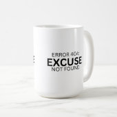 Error 404: Excuse Not Found Large Coffee Mug コーヒーマグカップ (正面右)