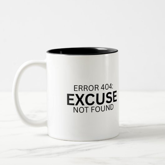 Error 404: Excuse Not Found Two-Tone Coffee Mug ツートーンマグカップ (左)